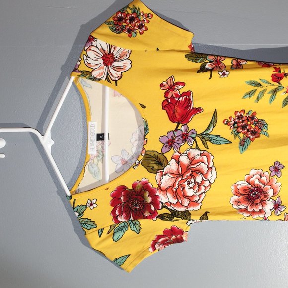 Planet Gold Womens Medium yellow floral Dress - Picture 2 of 8